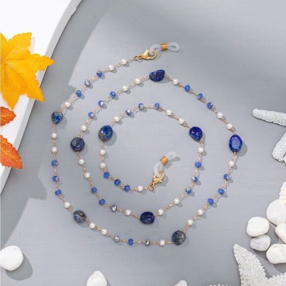 Free People Accessories - Blue Beaded eyeglass glass chain A1603
